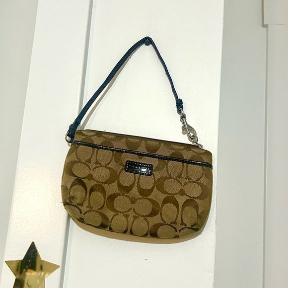 Coach Brown Signature Wristlet - Picture 1 of 4